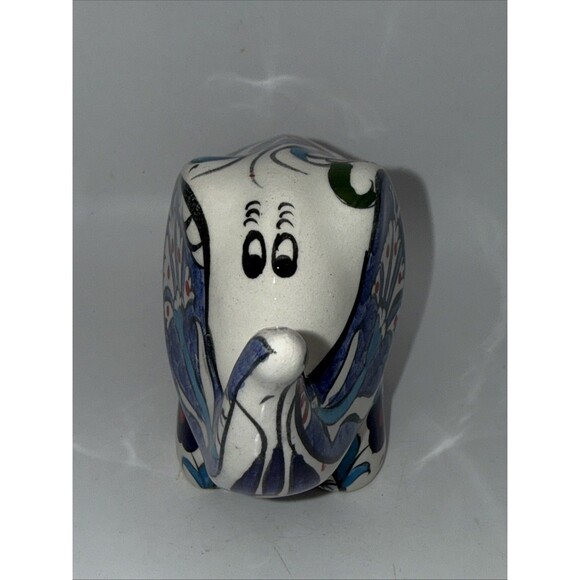 Vintage La Maison Ottomane Hand Painted Floral Ceramic Elephant Figurine - Picture 2 of 8
